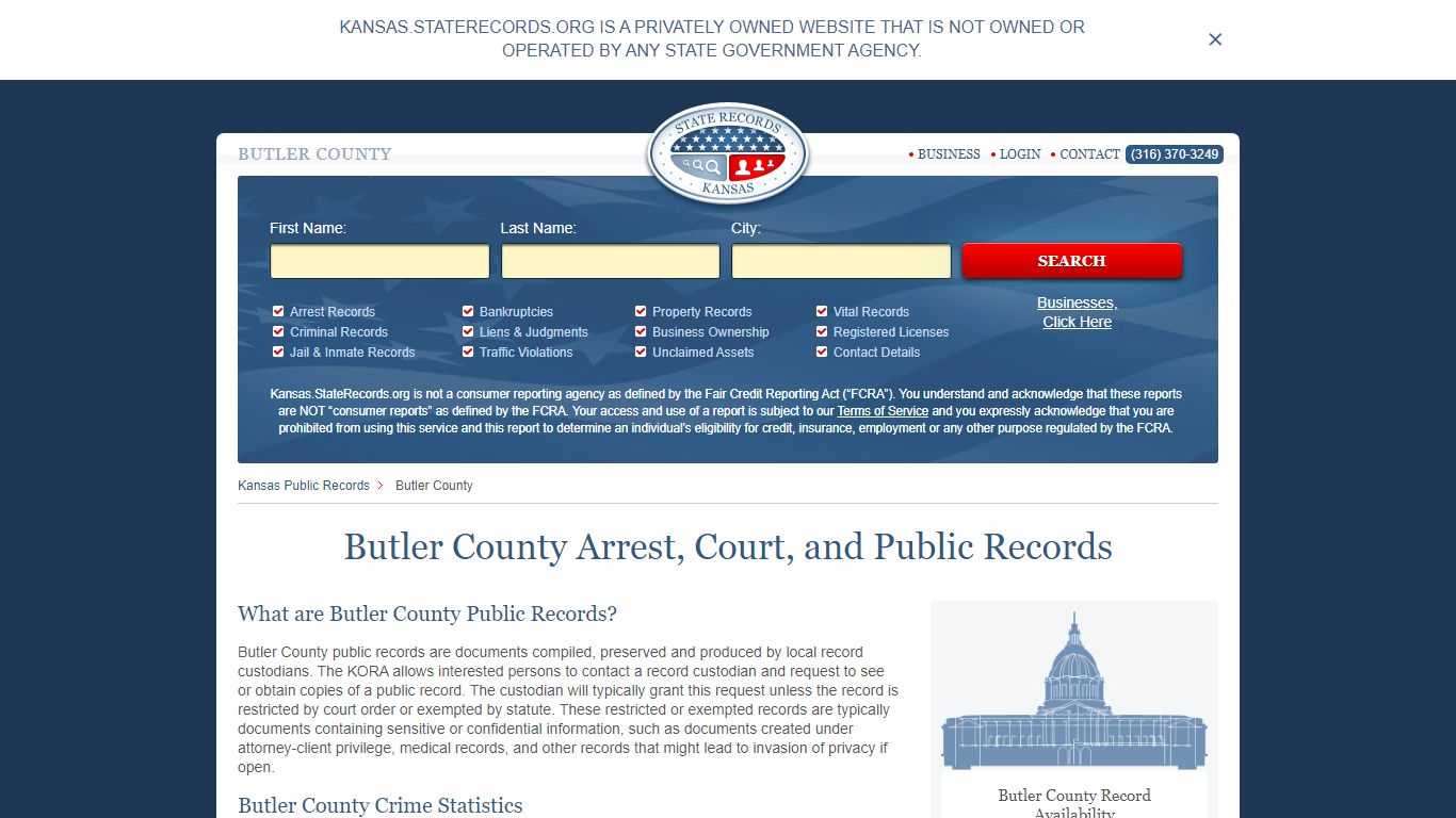 Butler County Arrest, Court, and Public Records